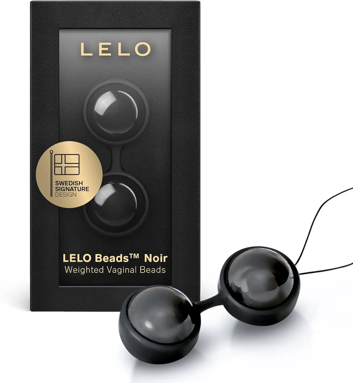 LELO Beads Noir - Premium Edition of Elegant Silicone Ben Wa Balls for Woman Exercise - Perfect for Pleasure Enhancement
