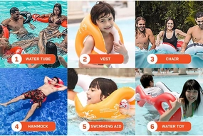 LEOPIE Multi-Purpose Inflatable Swimming Water Pool Float Hammock with Buckle for Kids
