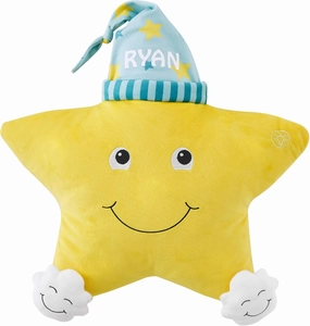 Let's Make Memories Personalized Twinkle Twinkle Light-Up Star Pillow - Sparkly Soft Nightlight - 5 LED Lights - Customize with Any Name