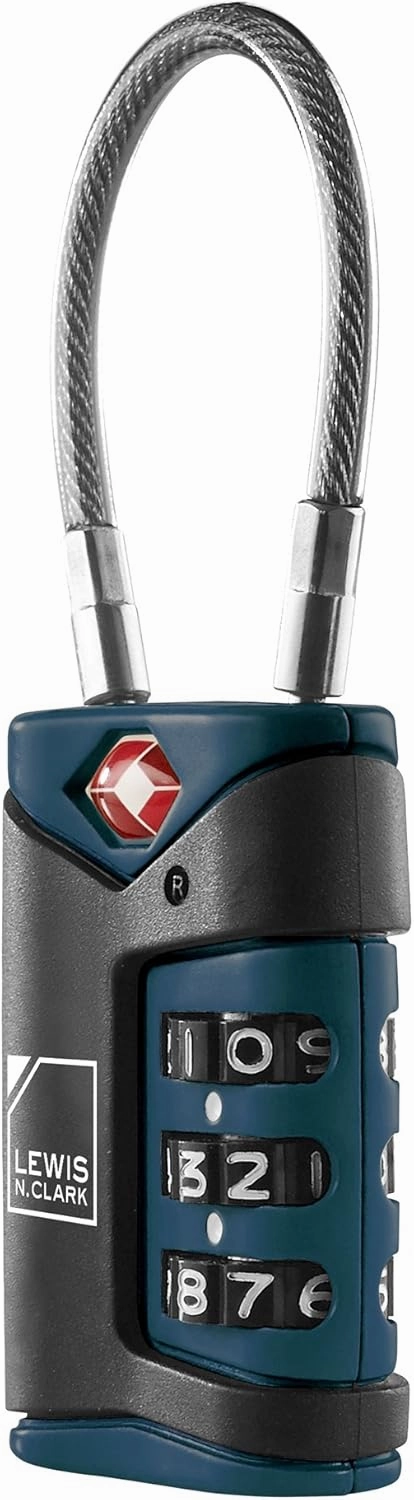 Lewis N. Clark TSA Cable Lock 2 Pack, Blue