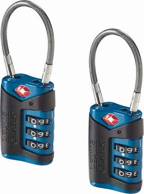 Lewis N. Clark TSA Cable Lock 2 Pack, Blue
