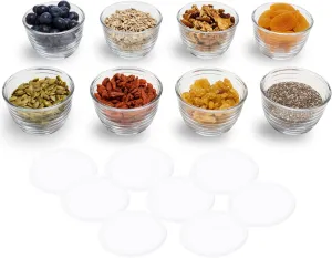 Libbey Small Glass Bowls with Lids, 6.25-ounce, Set of 8