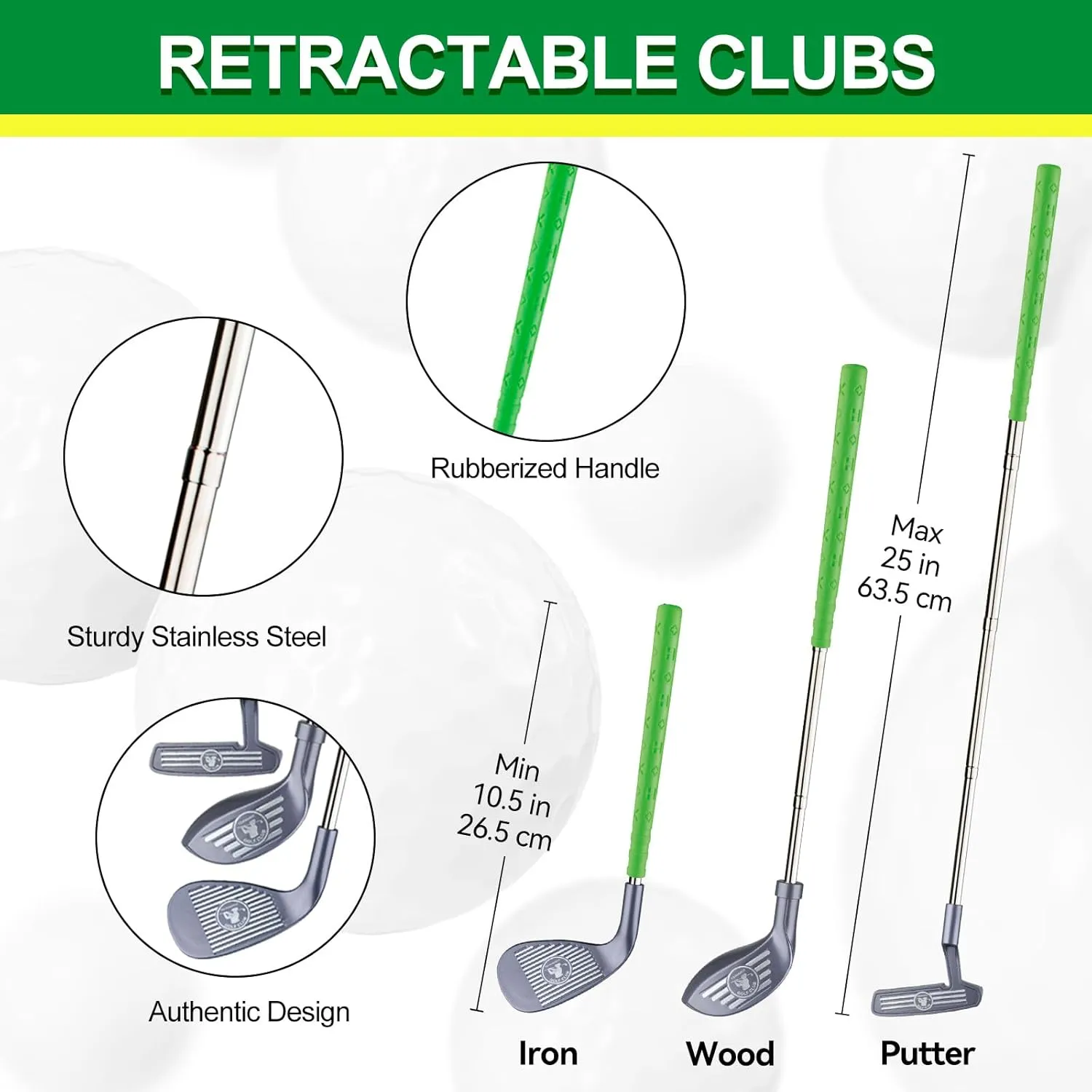 Liberry Toddler Golf Set for 3 4 5 6 Years Old Boys Girls, Adjustable Kids Golf Clubs Set with Putting Mat & Storage Bag, Outdoor Indoor Sports Toys Christmas Birthday Gifts