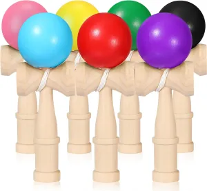 Libima 7 Packs Wood Kendama Toy Coordinate Ball Games Wooden Catch Ball in Cup Game Vintage Toss and Catch Hand Eye Coordination Educational for Beginner Birthday Gift Party Favors, 7 Colors