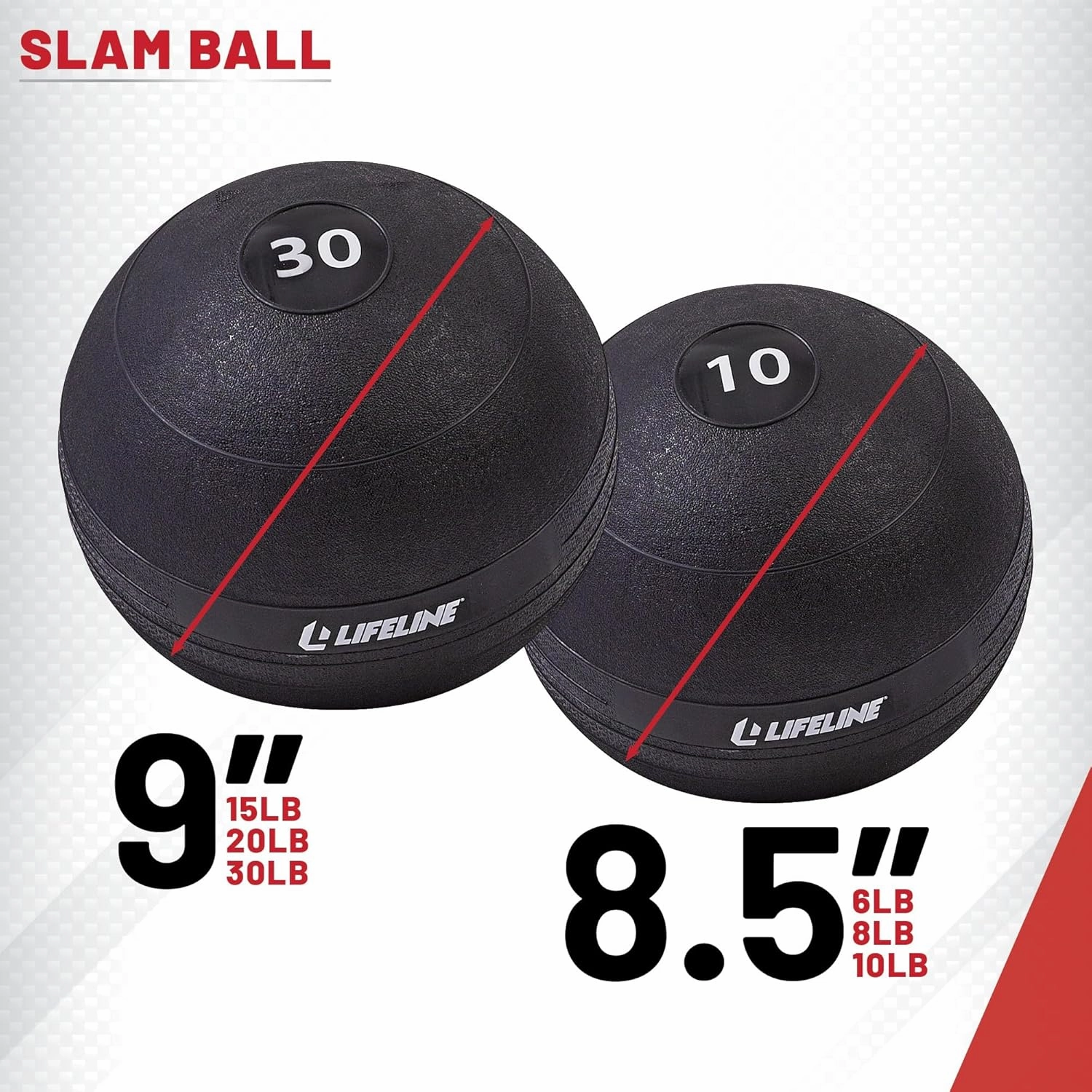 Lifeline Fitness Weighted Slam Ball - Easy to Grip Slam Ball for Home Gym and HIIT Workouts