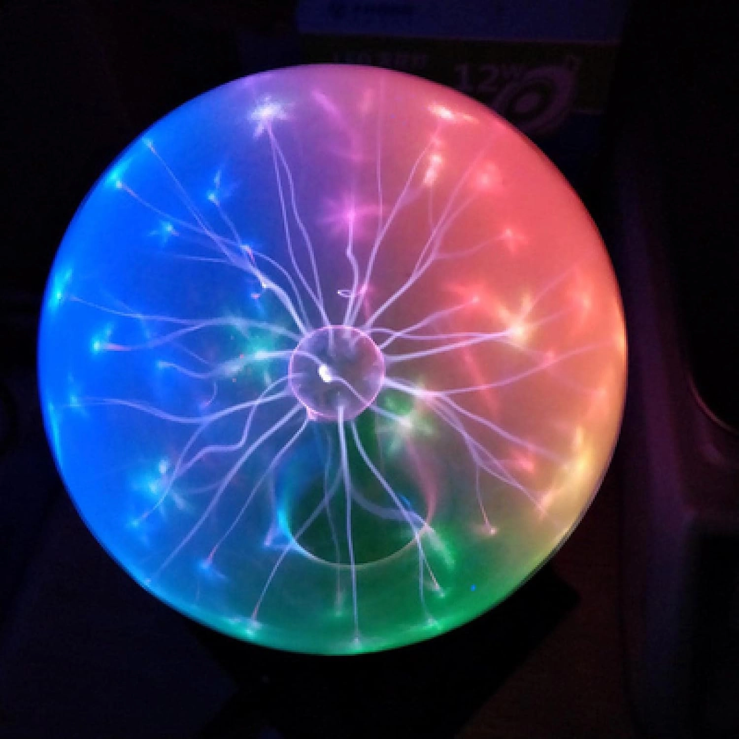 Lightning Ball Ion Ball Tesla Coil Glow Ball Arc Ball Touch Lightning Can Be Voice Controlled 8Inblue