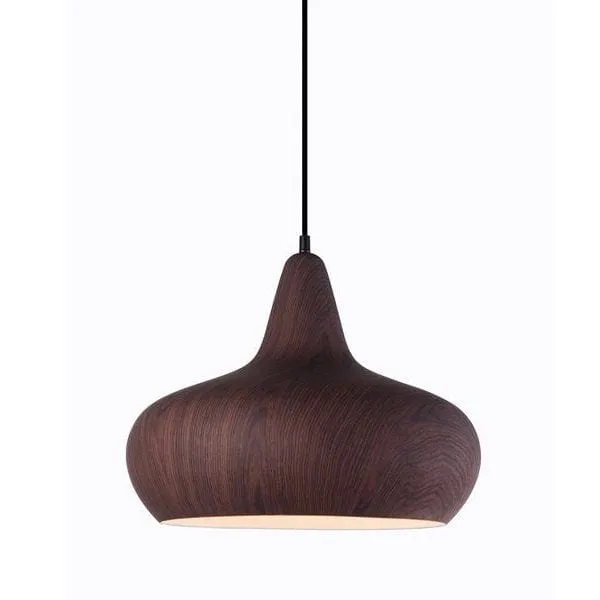 LIGNA - Modern Black Walnut Aluminium Wine Glass Shape 1 Light Pendant