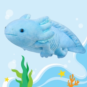 Lilizzhoumax Lifelike Axolotl Plush Throw Pillow - 19in Soft Blue Stuffed Animal, Cuddly Toy, Plush Pillow, Gifts for Kids, Kawaii Stuff, Home Decor
