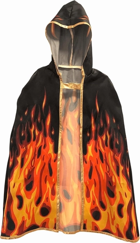 Liontouch - Fantasy Fire Flame Cape | Age 3-8 Years – One Size Fits All | Medieval Pretend Play Cloak for Boys & Girls | Ideal for Kid’s Roaring Fire Dress Up, Fancy Dresses & Royal Costumes