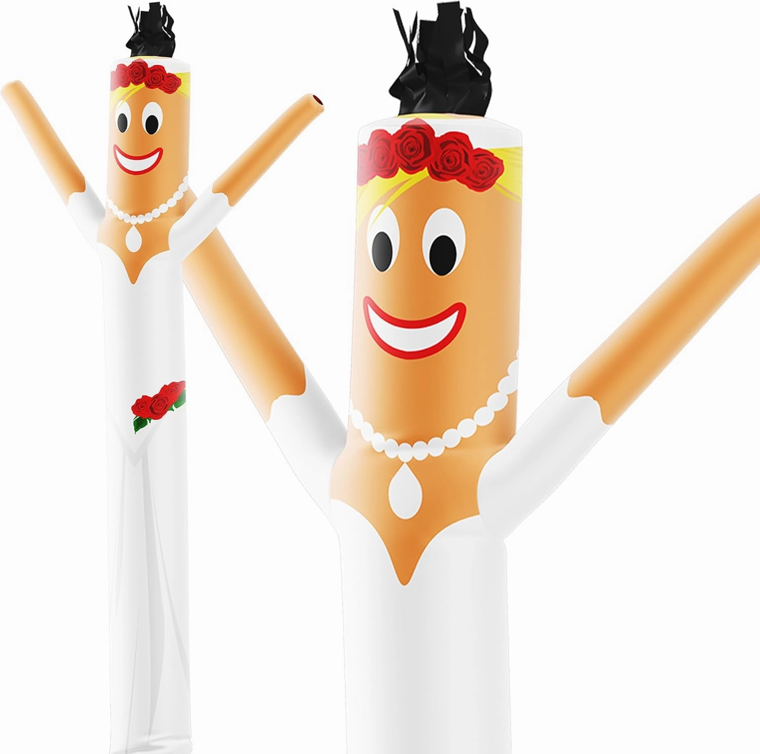 LookOurWay Air Dancers Inflatable Tube Man Attachment - 10 Feet Tall Wacky Waving Inflatable Dancing Tube Guy for Business Promotion - Blower Not Included - Wedding Bridal Dress Themed - Bride