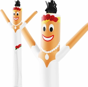 LookOurWay Air Dancers Inflatable Tube Man Attachment - 10 Feet Tall Wacky Waving Inflatable Dancing Tube Guy for Business Promotion - Blower Not Included - Wedding Bridal Dress Themed - Bride