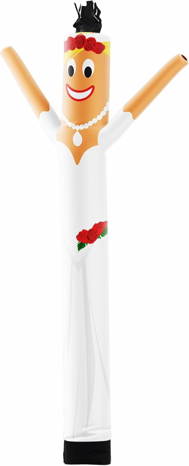 LookOurWay Air Dancers Inflatable Tube Man Attachment - 10 Feet Tall Wacky Waving Inflatable Dancing Tube Guy for Business Promotion - Blower Not Included - Wedding Bridal Dress Themed - Bride