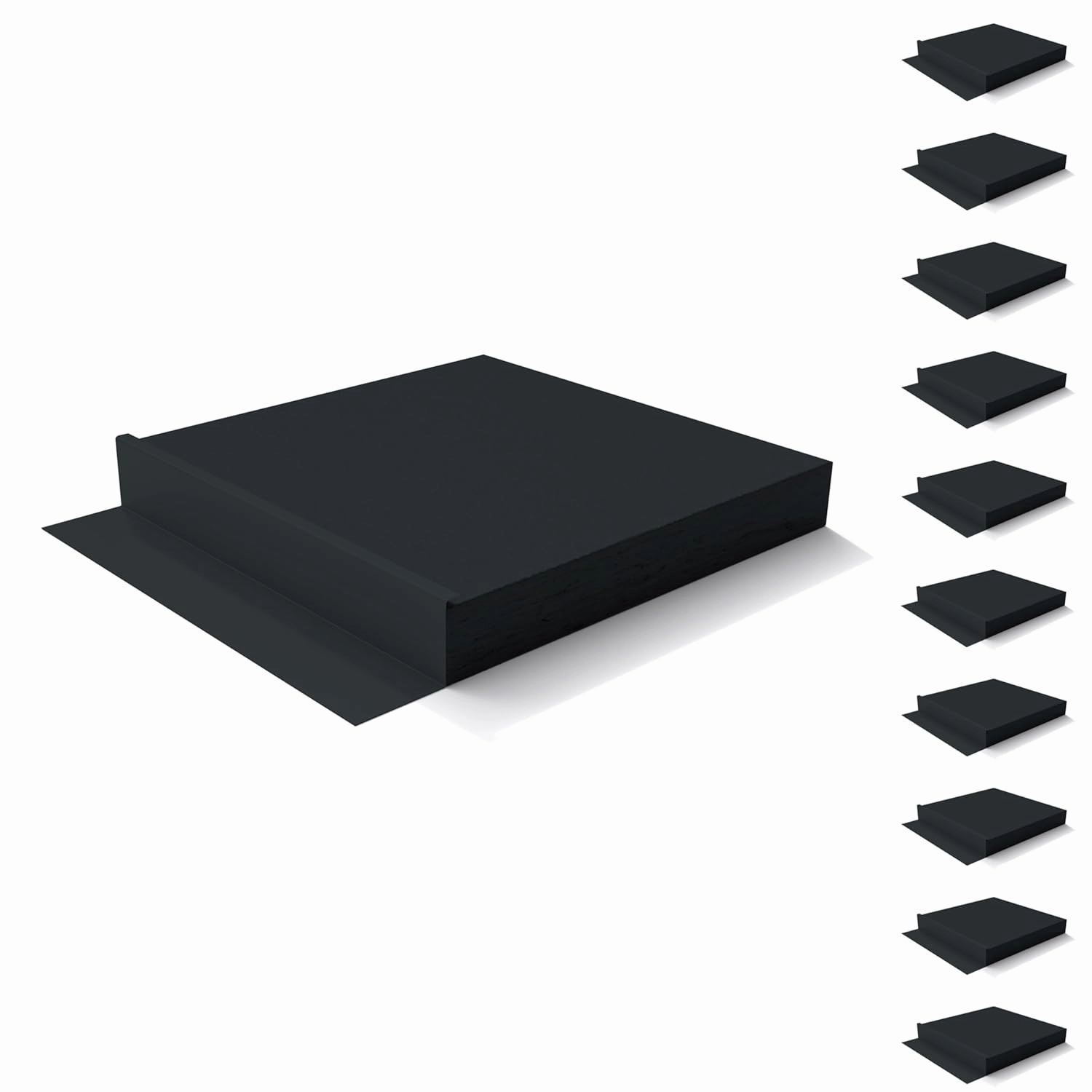 LP SmartSide ExpertFinish J-Block, Brushed Smooth Texture, Engineered Wood Mounting Block for Exterior Fixtures, 7.25" x 7.25", 10pk (Abyss Black)