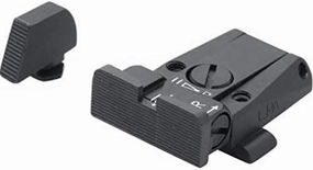 LPA SPR Adjustable Black Serrated Sight Set for Glock, Black, SPR36GL07