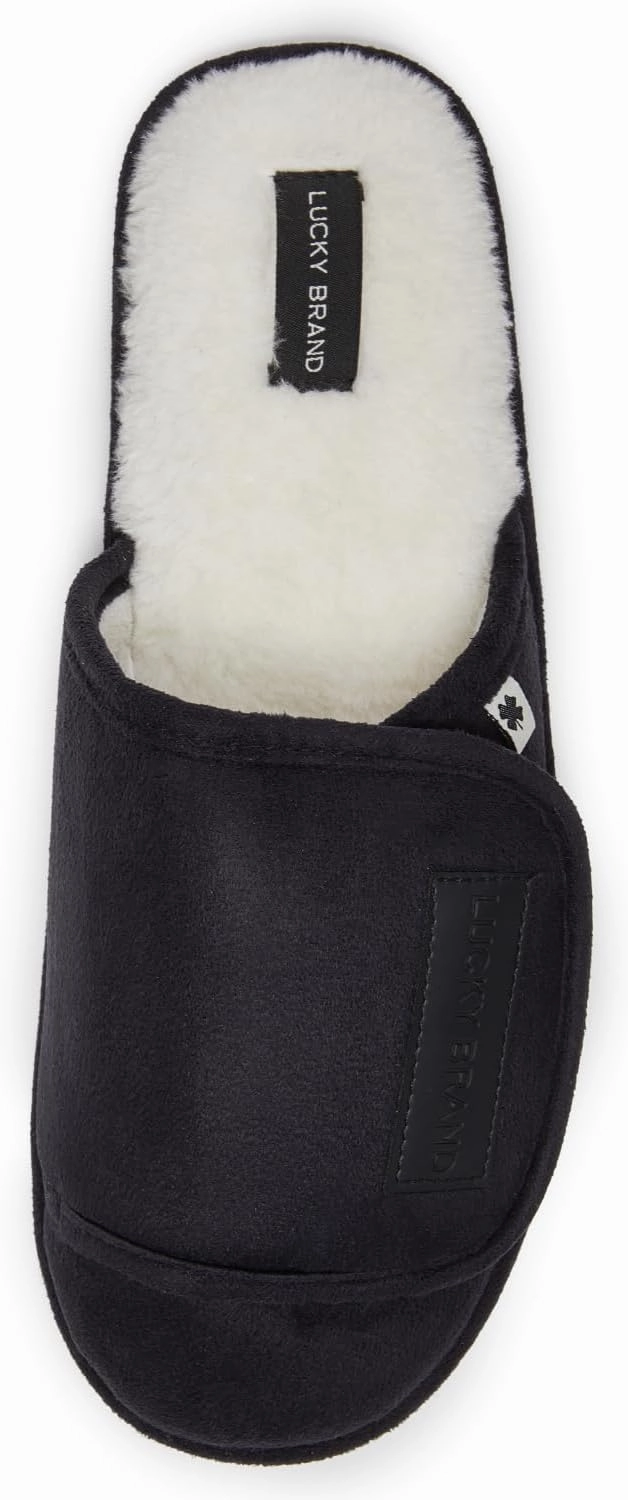 Lucky Brand Micro-Suede Scuff Indoor Slippers for Men with Plush Lining