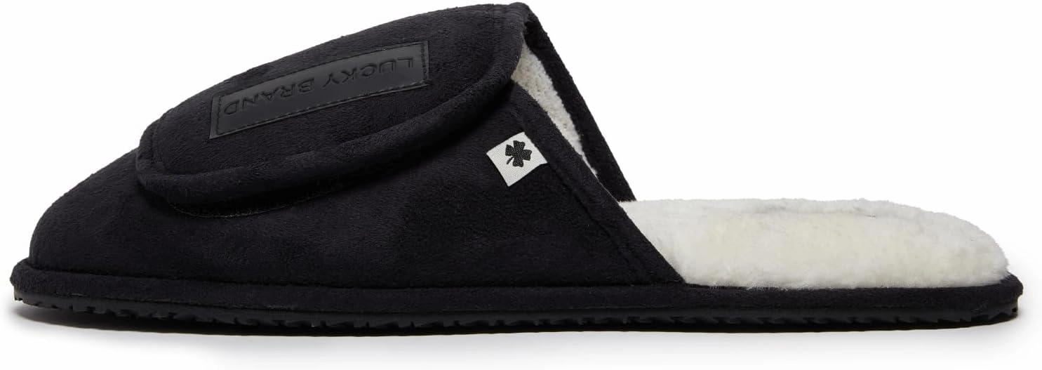 Lucky Brand Micro-Suede Scuff Indoor Slippers for Men with Plush Lining