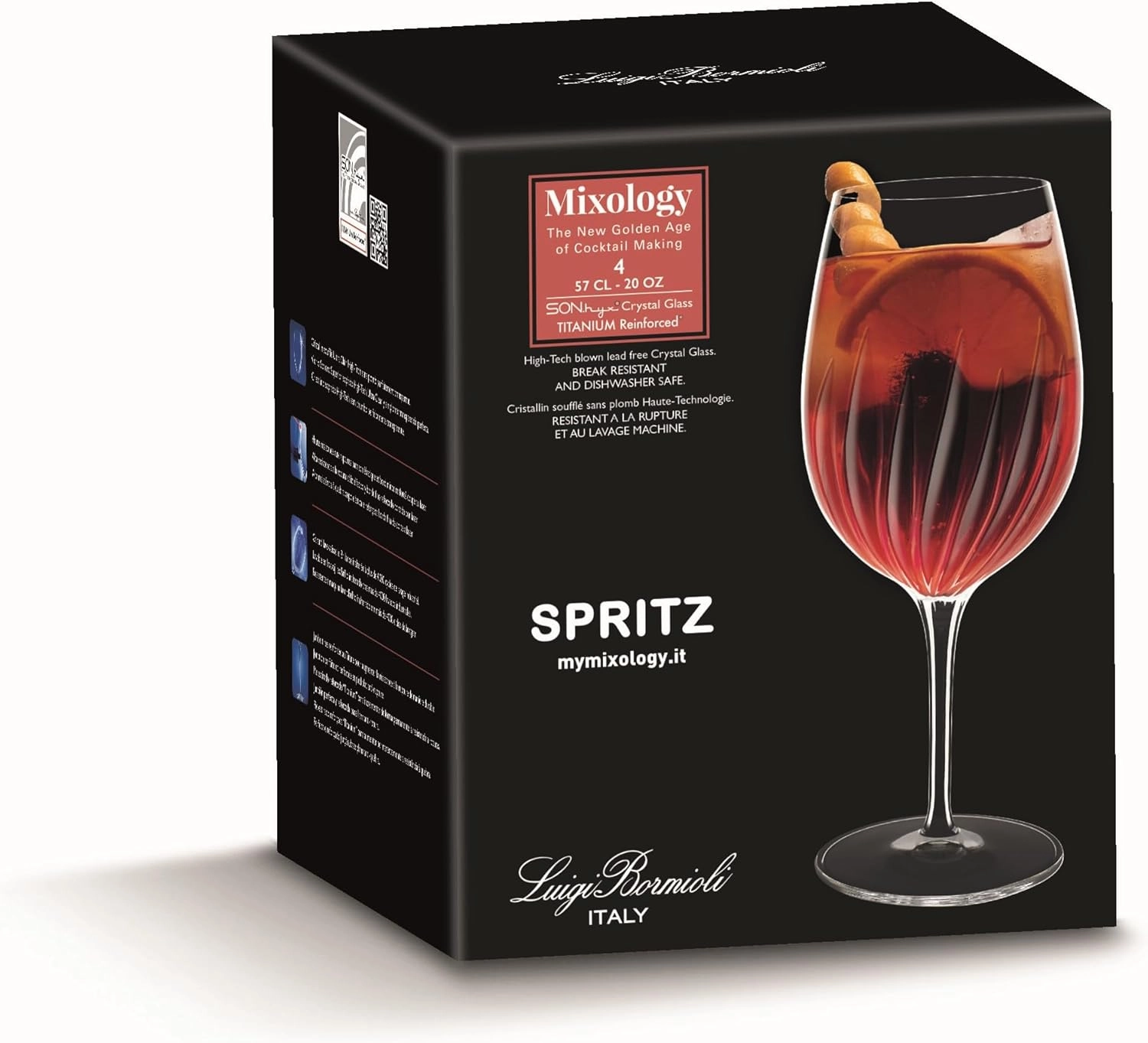 Luigi Bormioli Mixology 19.25 oz Goblet Glasses, 19.25 ounces, Clear