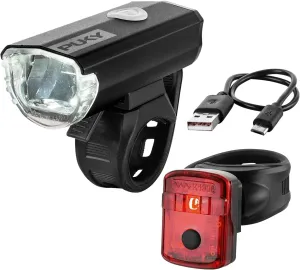 Lumi LED Front Headlight & Rear Light Set, Side Visibility, Tool-free Assembly, For 20 Inch Bicycles & LS-PRO, StVZO-Approved, Micro-USB Rechargeable, Flexible Design