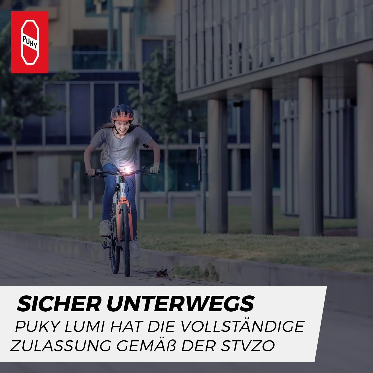 Lumi LED Front Headlight & Rear Light Set, Side Visibility, Tool-free Assembly, For 20 Inch Bicycles & LS-PRO, StVZO-Approved, Micro-USB Rechargeable, Flexible Design