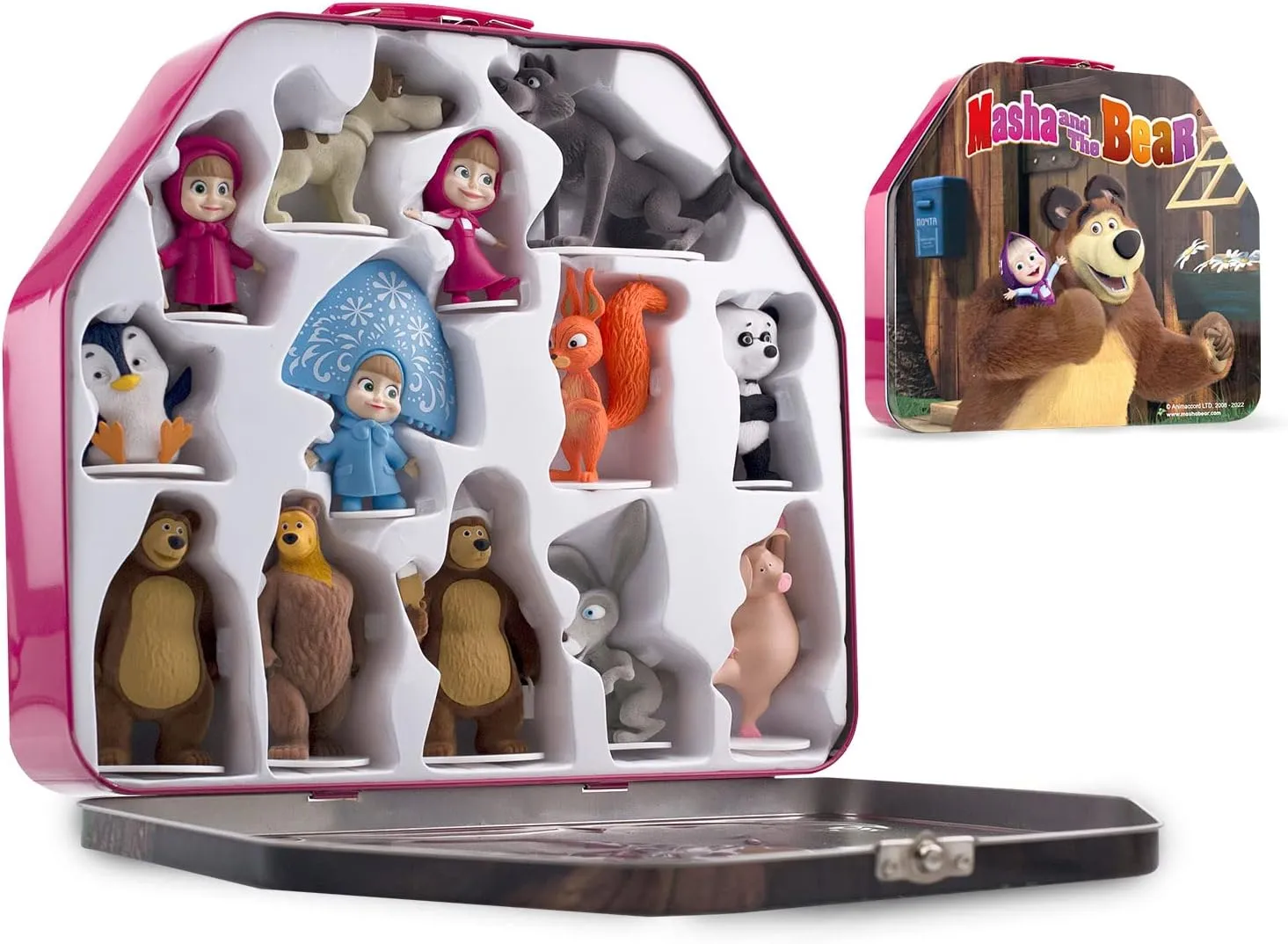 LUPPA Masha & The Bear Kids Playset: 13 Figures, The Bear's House, TV Show Characters