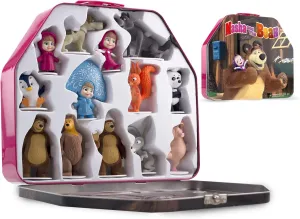 LUPPA Masha & The Bear Kids Playset: 13 Figures, The Bear's House, TV Show Characters