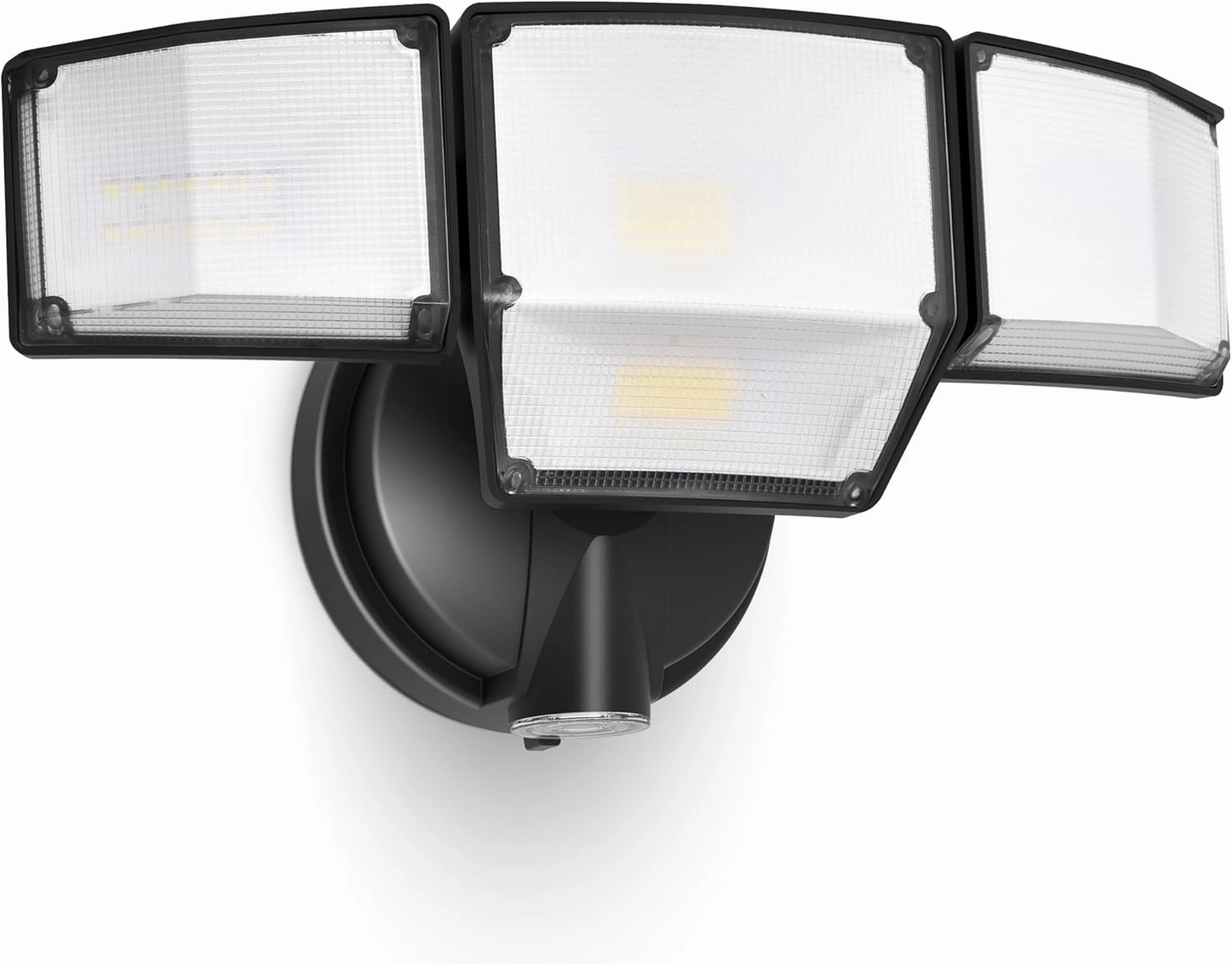LUTEC 80W Dusk to Dawn Flood Lights Outdoor, 9000LM Super Bright LED Security Light with Photocell, IP65 Waterproof, 5000K Daylight, 4 Heads Floodlight for Garage, Yard (Black)