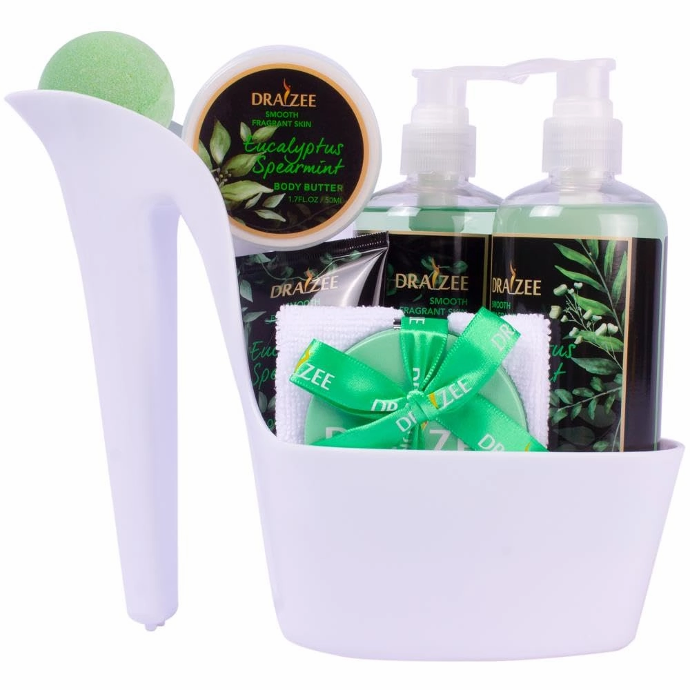 Luxury Spa Gifts for Women – 8 Pc Eucalyptus Spearmint Scented Bath and Body Set with Bubble Bath, Lotion & More – Luxury Self Care Kit for Wife, Mom, Girlfriend, Birthday Gifts for Women by Draizee