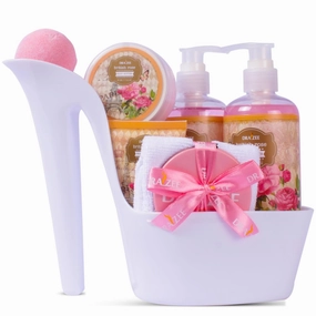 Luxury Spa Gifts for Women – 8 Pc Rose Scented Bath and Body Set with Bubble Bath, Lotion & More – Luxury Self Care Kit for Wife, Mom, Girlfriend, Birthday Gifts for Women by Draizee