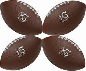 Macro Giant 9 Inch Safe Mini Soft Foam Training Practice Football, Set of 4, Brown Color, Playground Ball, Kid Sports Toys, Kickball, Backyard, Beach, School Playground, Kid Toy, Beginner