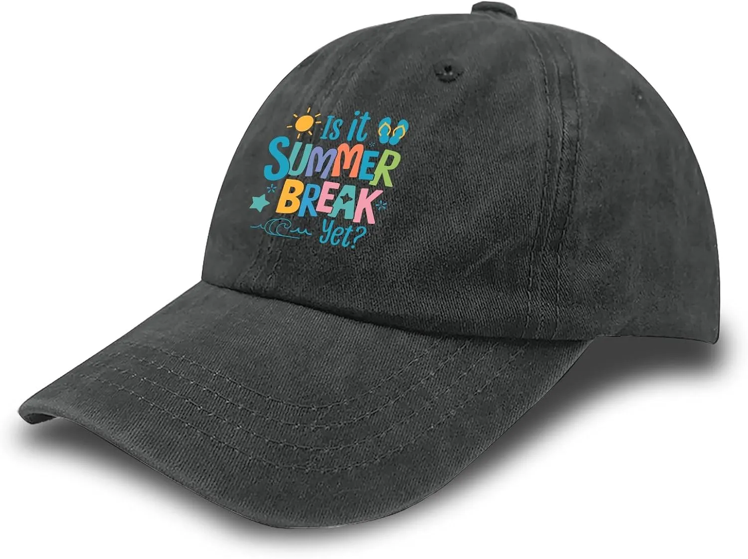 Made in US is It Summer Break Yet Hats for Women Baseball Caps Stylish Washed Ball Cap Adjustable
