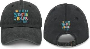 Made in US is It Summer Break Yet Hats for Women Baseball Caps Stylish Washed Ball Cap Adjustable