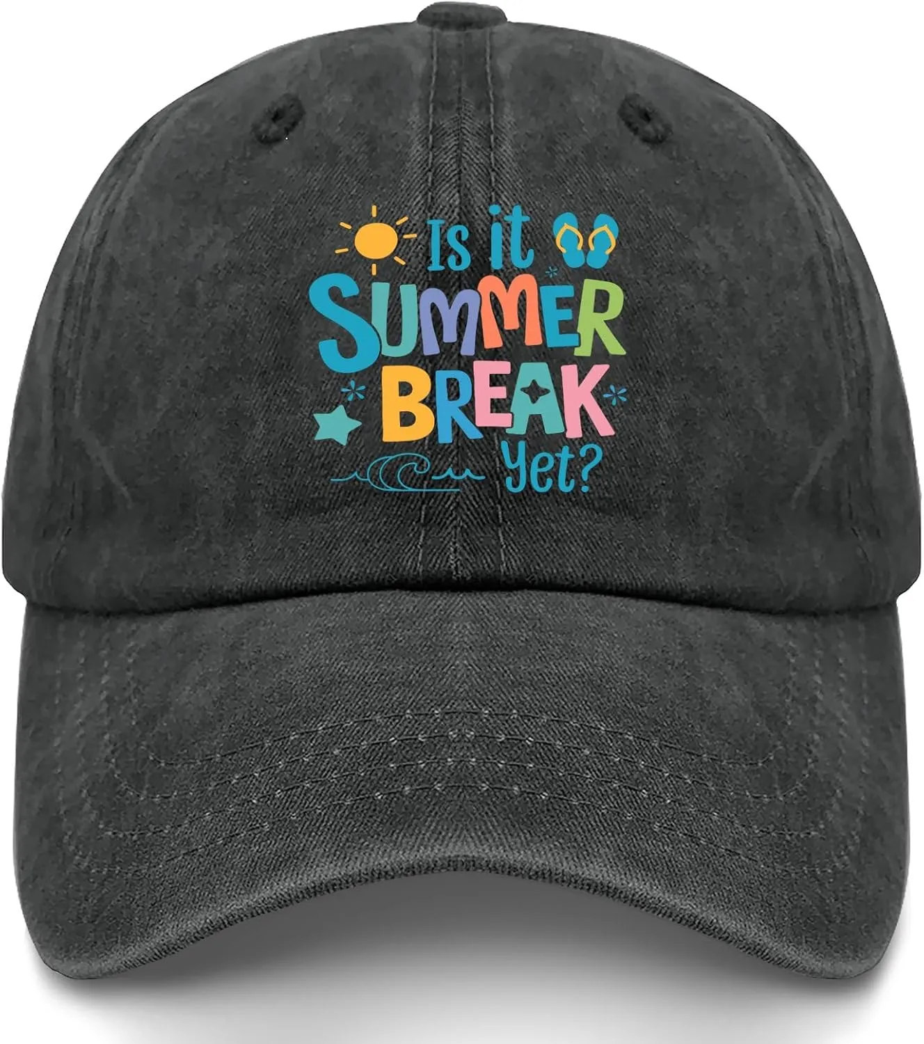 Made in US is It Summer Break Yet Hats for Women Baseball Caps Stylish Washed Ball Cap Adjustable