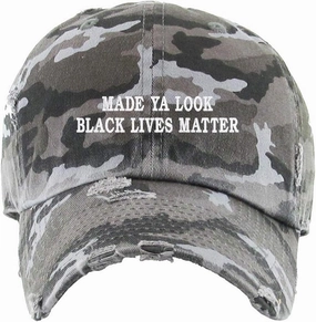 Made Ya Look Black Lives Matter Vintage Baseball Cap Embroidered Cotton Adjustable Distressed Dad Hat