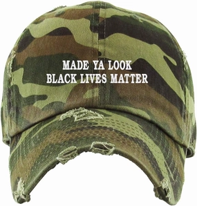 Made Ya Look Black Lives Matter Vintage Baseball Cap Embroidered Cotton Adjustable Distressed Dad Hat