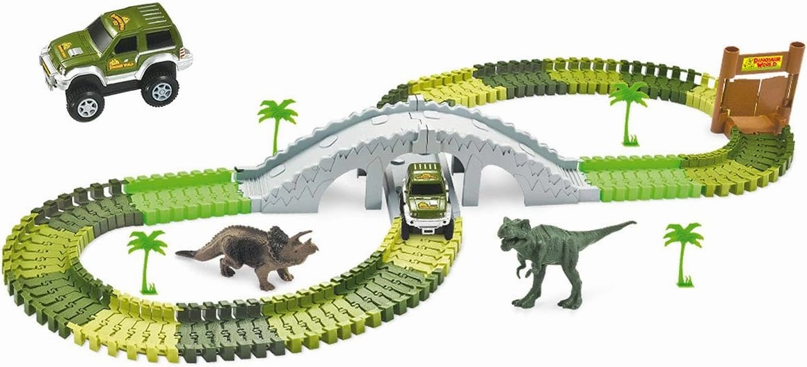 Magic Traxx 100652 Dino Park with Bridge Mini Set of 108 Pieces
