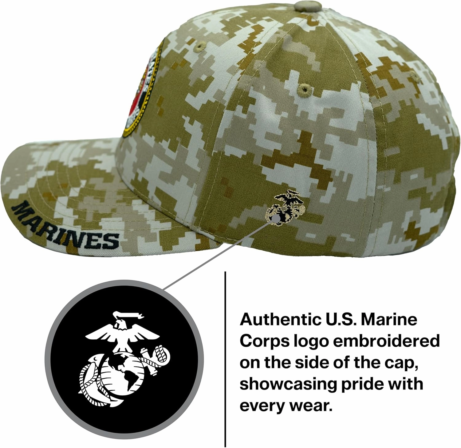 Marine Corps Logo Hat for Men Women USMC Hat, Official Licensed US Marines Seal Embroidered Veteran Baseball Cap