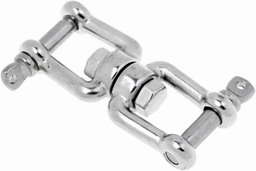 Marine Silver Stainless Steel Chain Connector Swivel Jaw Shackle- M6 Swivel Anchor Chain Connector for Boat