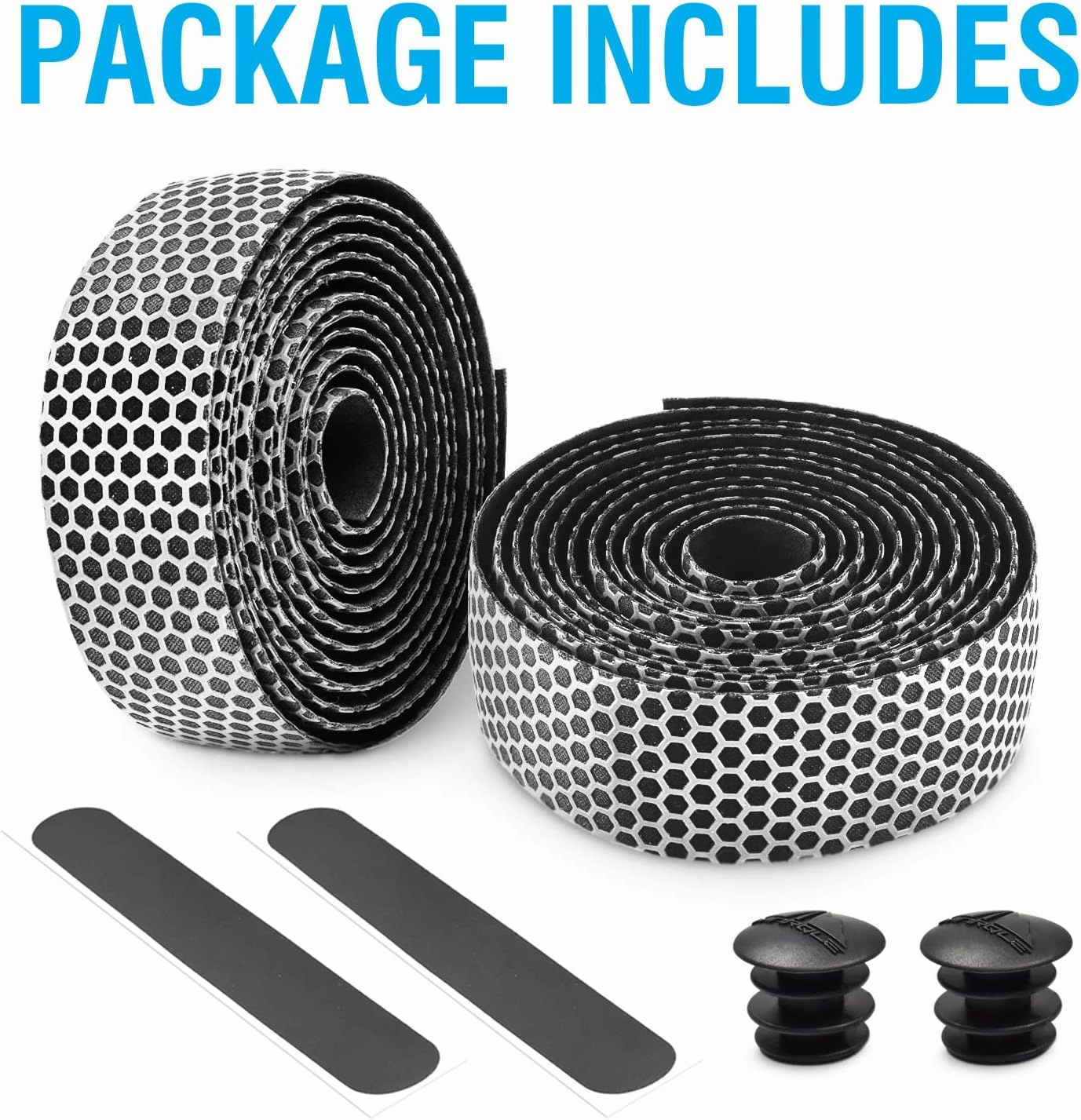 MARQUE Hex Bike Handlebar Tape - Bar Tape for Road Cycling Bicycles, Drop Bar Wraps for Better Grip - 2 Rolls Per Set