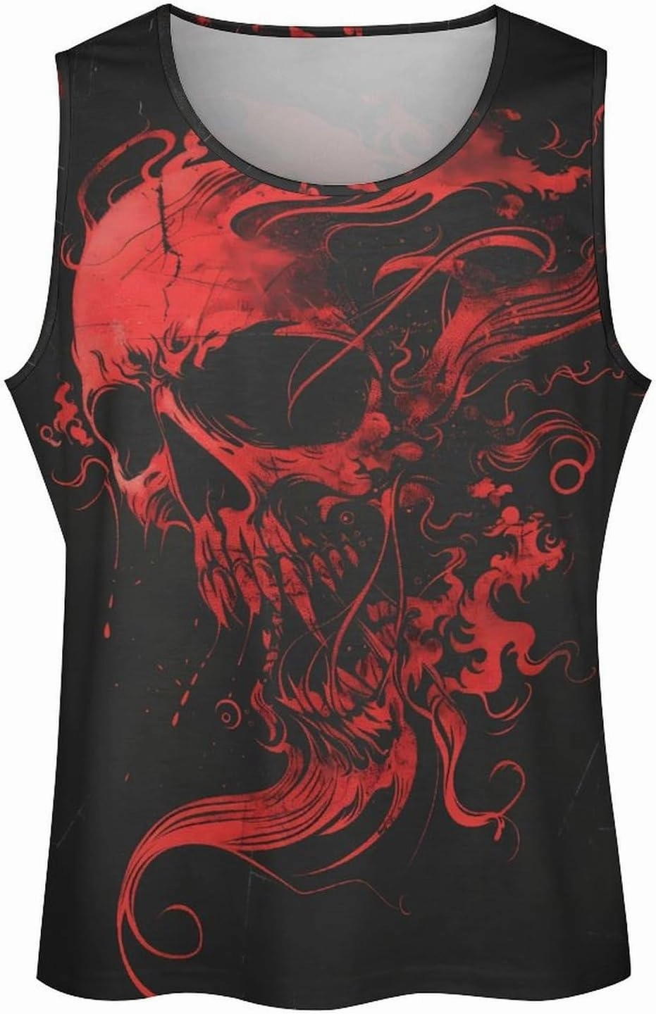 MARSVOVO Mens US Flag Tank Tops Skull Graphic Print Sleeveless Crew Neck Western Shirts for Men Fashion Vest