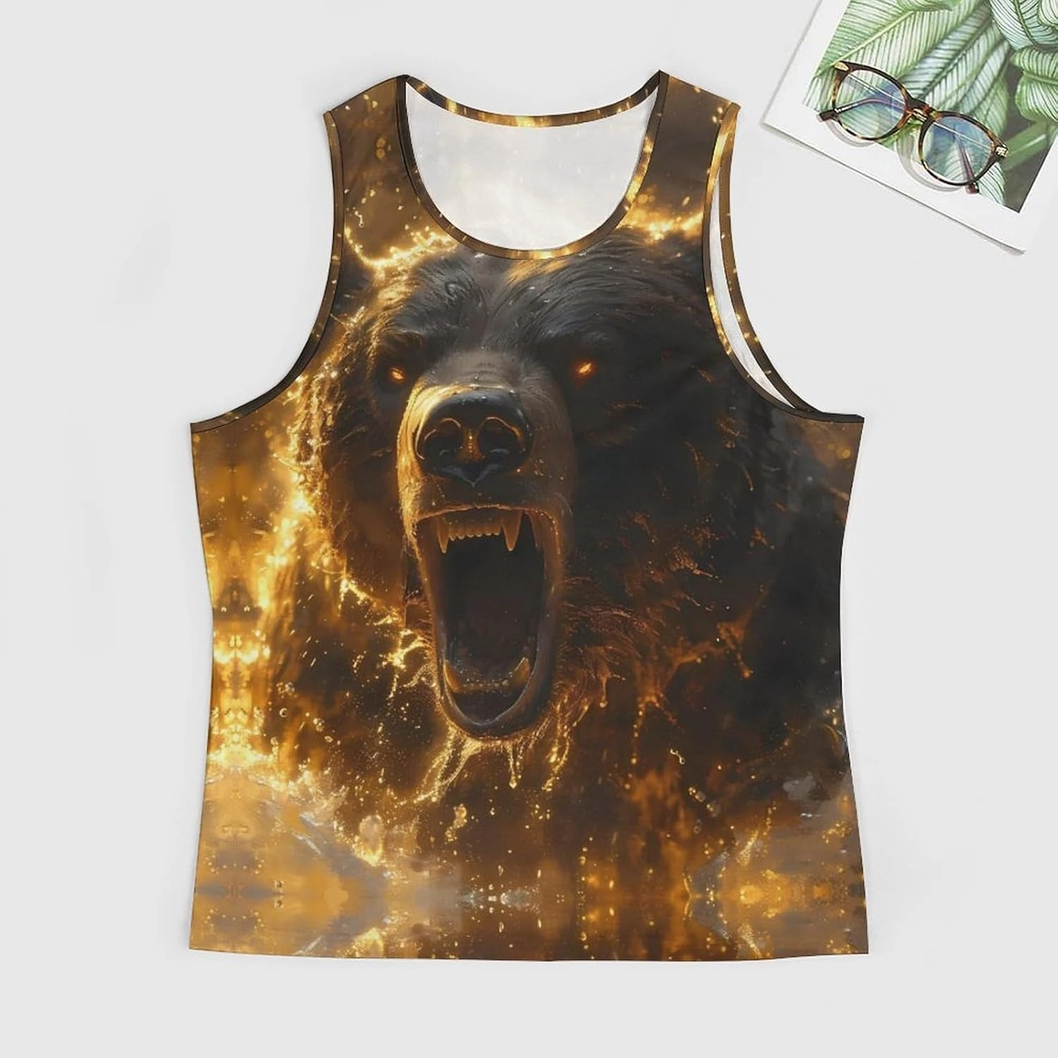 MARSVOVO Tank Tops for Men Animal Print Sport Tank Summer Sleeveless Workout T-Shirts Fitness Vest Athletic Undershirts