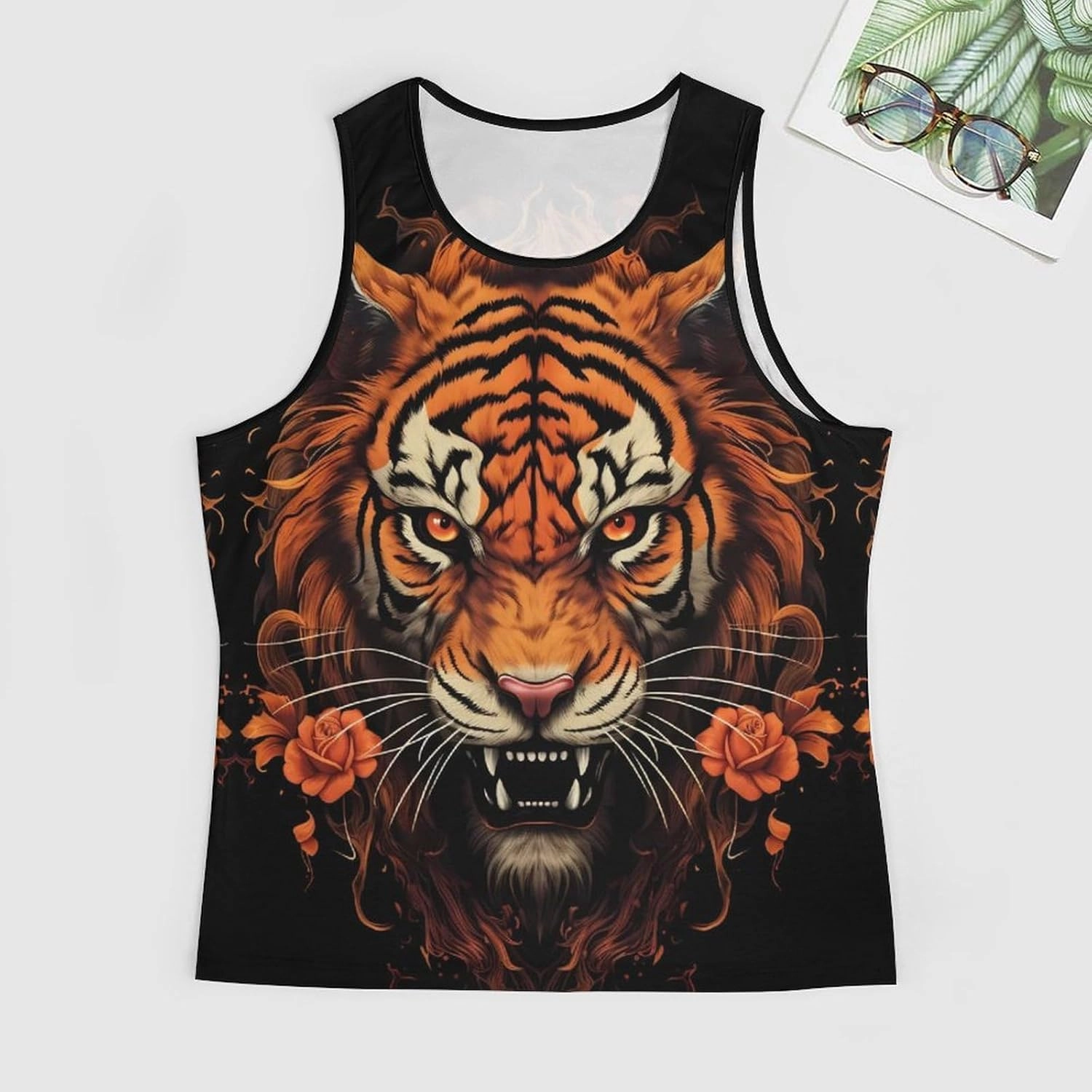 MARSVOVO Tank Tops for Men Animal Print Sport Tank Summer Sleeveless Workout T-Shirts Fitness Vest Athletic Undershirts