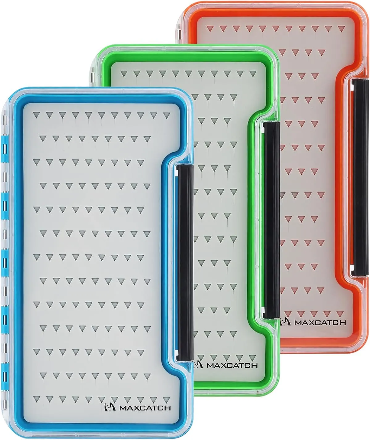 Maxcatch Slim Fly Fishing Box, Waterproof Flies Storage Case with Silicone Insert, 3 Colors