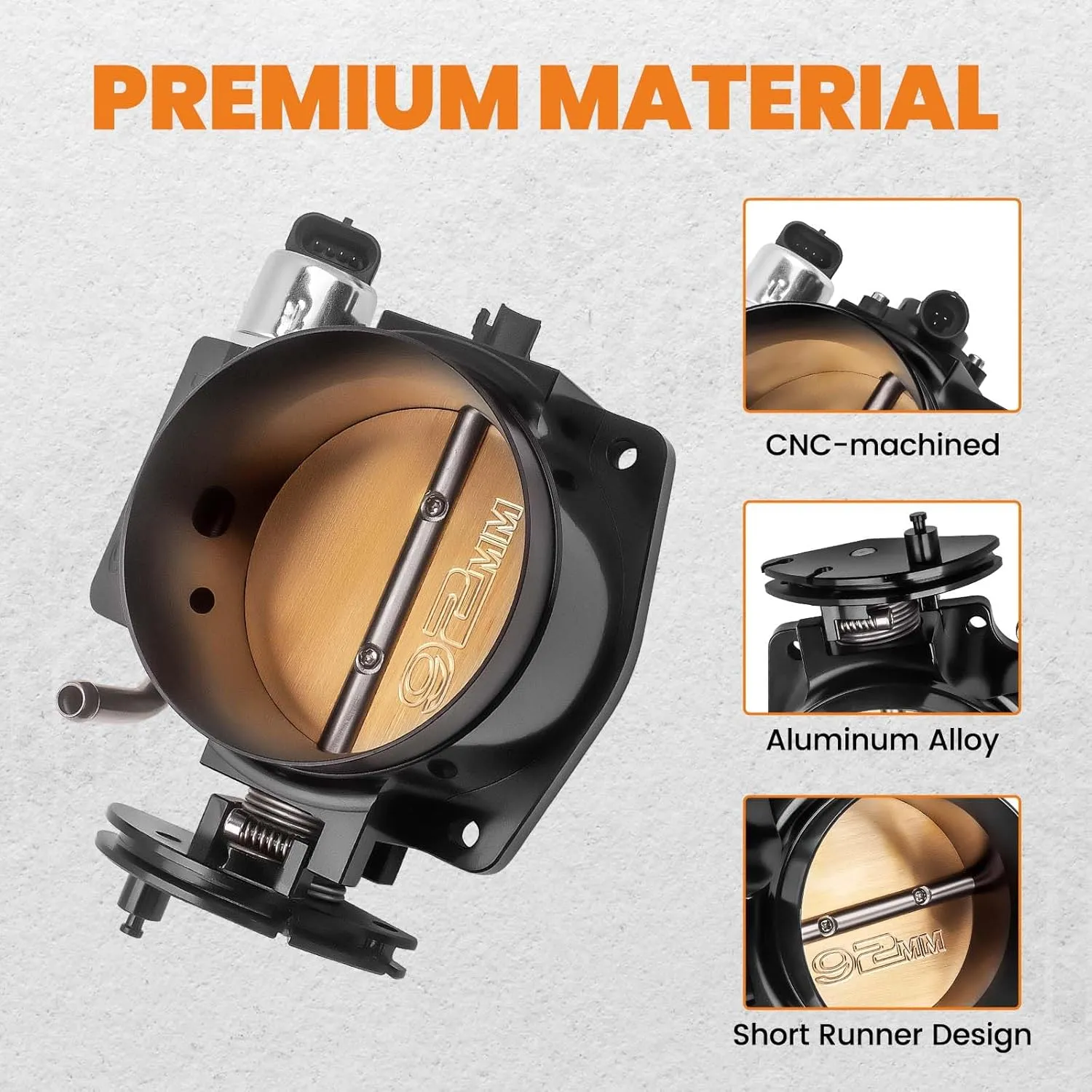 maXpeedingrods 92mm Throttle Body for LSX LS1 LS2 LS3 LS6 LS7 for GM Gen III with TPS IAC 4 Bolt