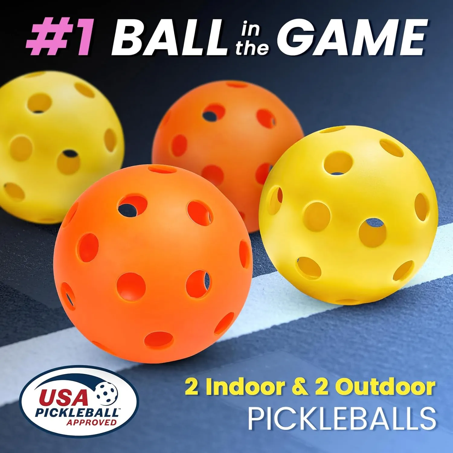Mayboom Pickleball Paddles Set of 2 or 4, USAPA Approved Pickleball Set with 4 Pickleball Balls and Pickleball Bag, Fiberglass Pickle Ball Rackets 2 Pack for Beginner