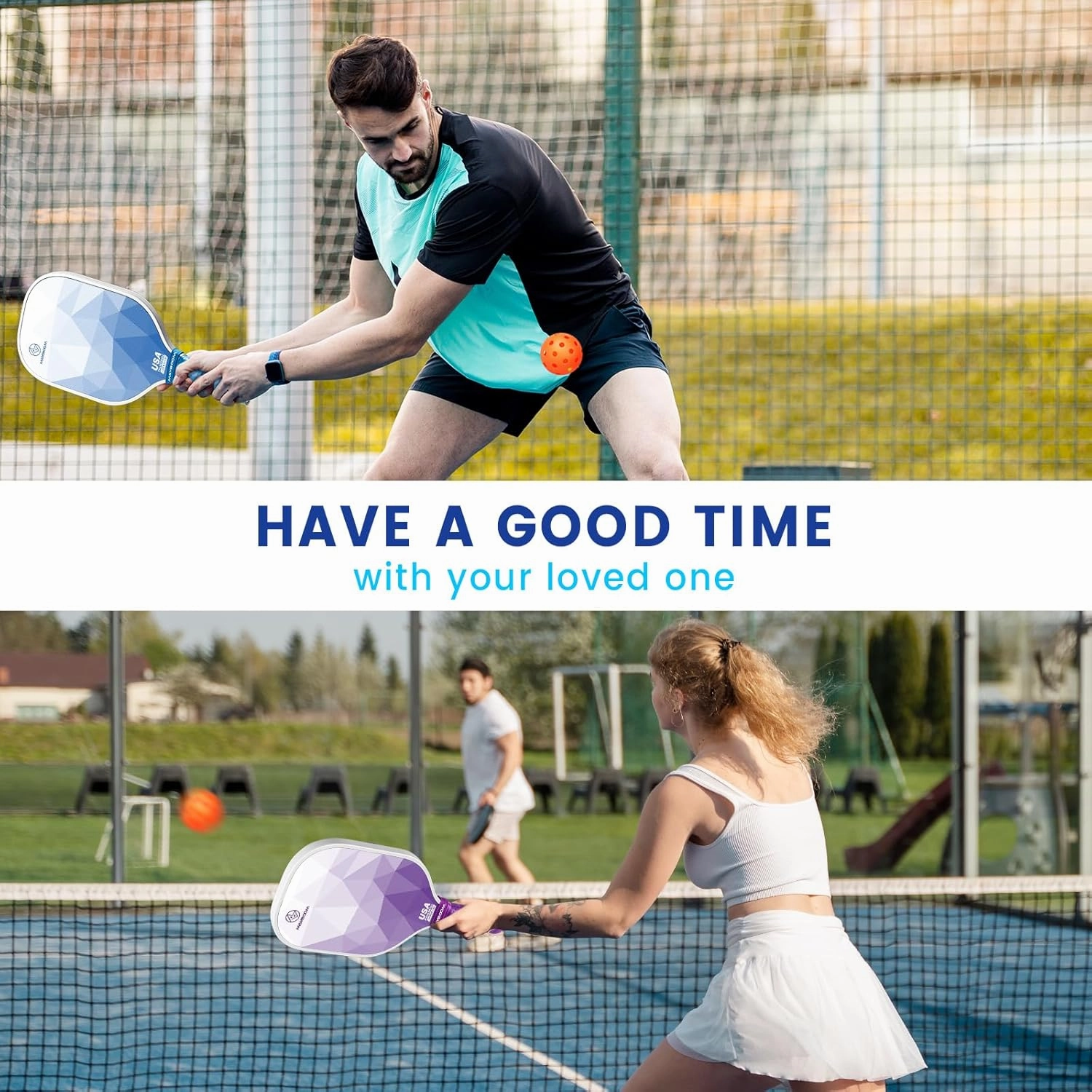 Mayboom Pickleball Paddles Set of 2 or 4, USAPA Approved Pickleball Paddles Set with 4 Pickleball Balls and Pickleball Carry Bag, Fiberglass Pickle Ball Rackets 2 Pack Gifts for Beginners&Pros