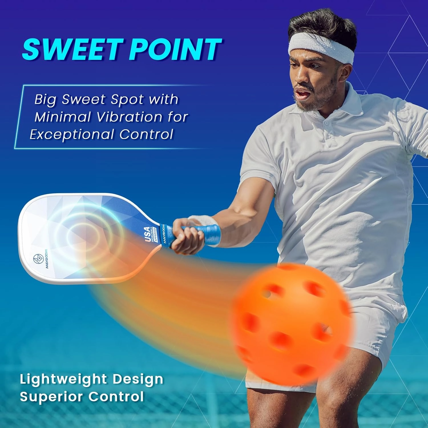 Mayboom Pickleball Paddles Set of 2 or 4, USAPA Approved Pickleball Paddles Set with 4 Pickleball Balls and Pickleball Carry Bag, Fiberglass Pickle Ball Rackets 2 Pack Gifts for Beginners&Pros