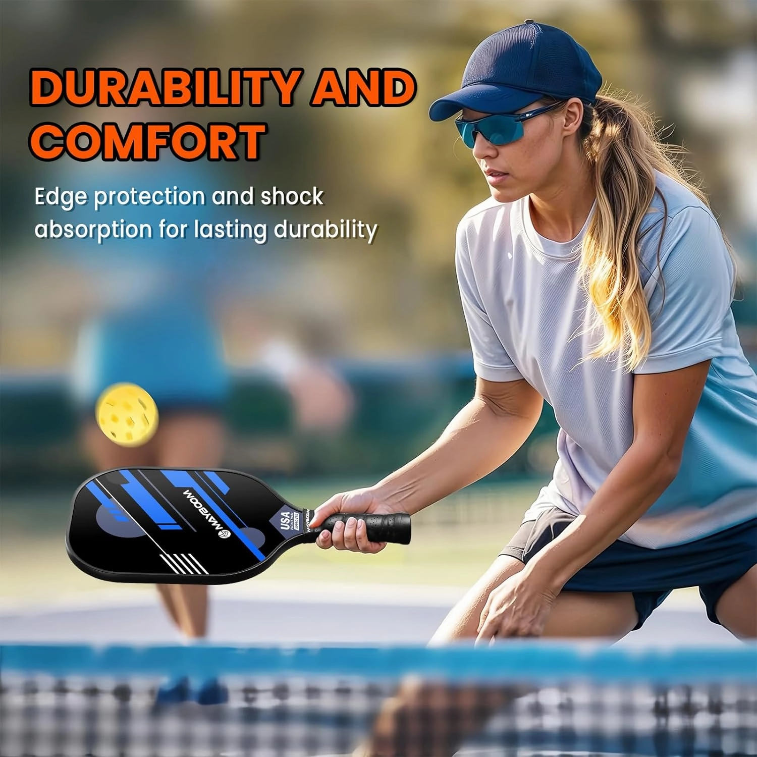 Mayboom Pickleball Paddles Set of 2 or 4, USAPA Approved Pickleball Paddles Set with 4 Pickleball Balls and Pickleball Carry Bag, Fiberglass Pickle Ball Rackets 2 Pack Gifts for Beginners&Pros