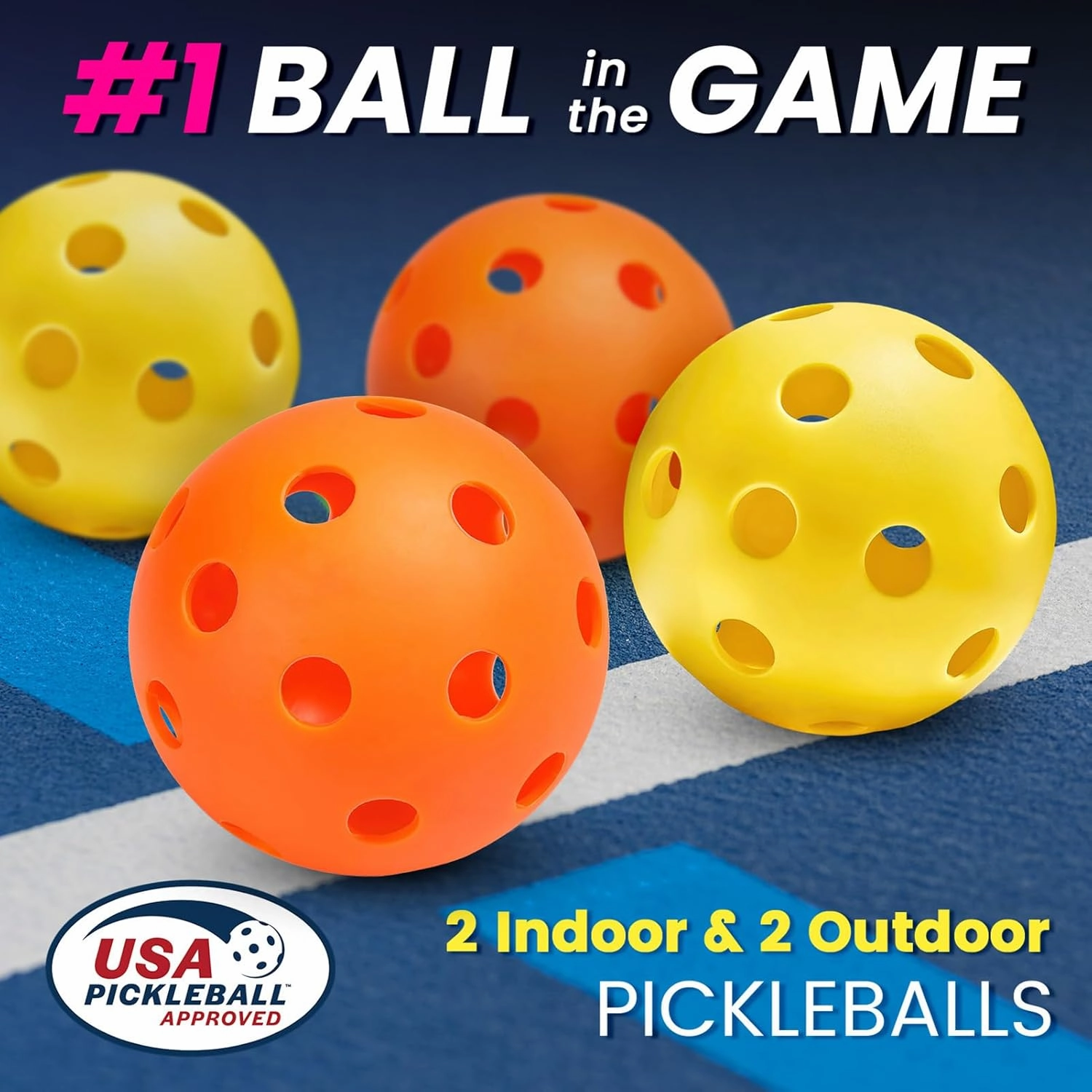 Mayboom Pickleball Paddles Set of 2 or 4, USAPA Approved Pickleball Set with 4 Pickleball Balls and Pickleball Bag, Fiberglass Pickle Ball Rackets 2 Pack for Beginner