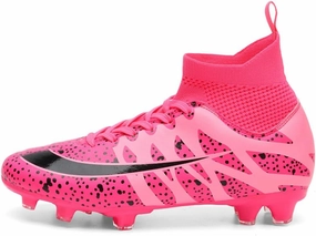 Maylrvjv Soccer Cleats for Men Lightweight: High Top Football Shoes for Practice, Match Day, Training and Tryouts Pink