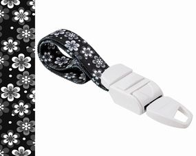 Medical Tourniquet with Floral Black Pattern with ABS Plastic Buckle Latex Free Elastic Band Perfect for Doctors, Nurses, Students and Paramedics